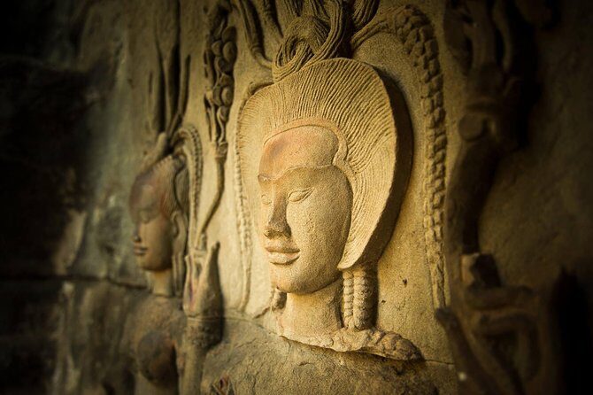 3-Day Angkor Wat with All Interesting Major Temples, Banteay Srei & Beng Mealea - Day 1: Angkor Wat, Ta Prohm roots, Angkor Thom faces, and Phnom Bakheng sunset