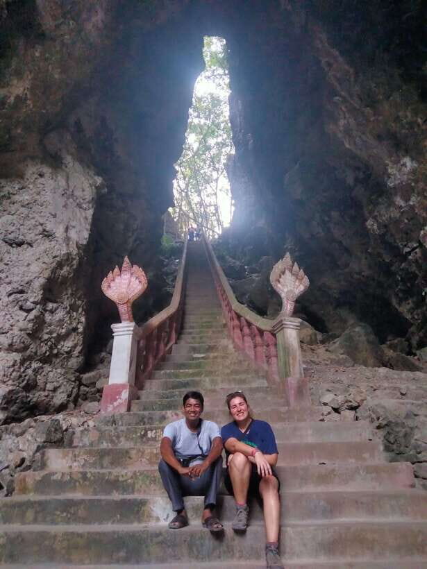 Afternoon Tour: Bamboo Train, Killing Cave &Bat Cave - First stops: Lok Ta Dambong Kra Nhoung Shrine and the Suspension Bridge
